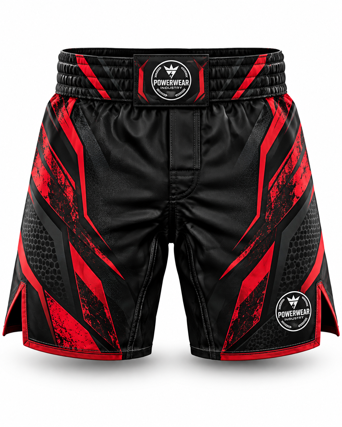 Wholesale Black Red MMA Fight Shorts - Custom Manufacturing | Power Wear Industry