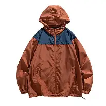 Wholesale Colorblock Rust & Navy Windbreaker - Custom Outerwear