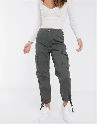 Wholesale Cuffed Olive Green Cargo Pants - Custom Manufacturer