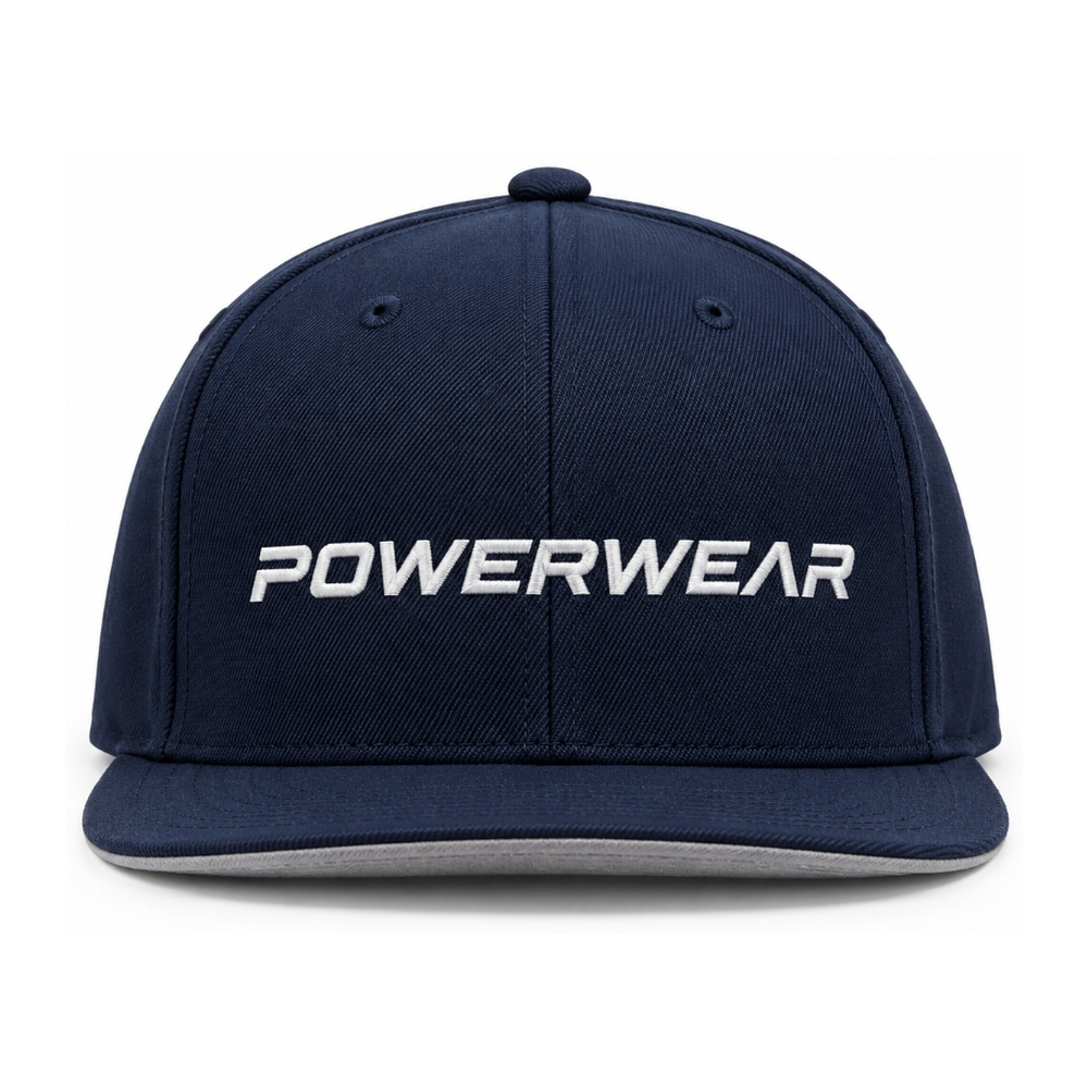 Navy Blue Flat Brim Snapback - Power Wear Industry