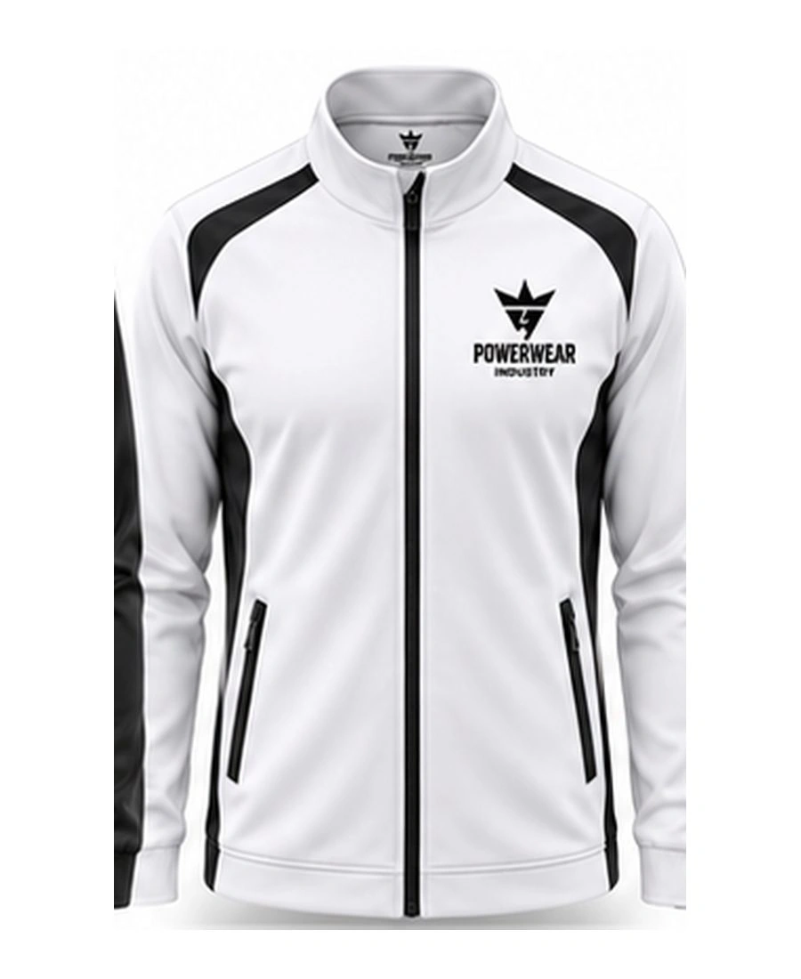 Thermal Fleece Lined Hybrid Training Jacket by Power Wear Industry with branded crest