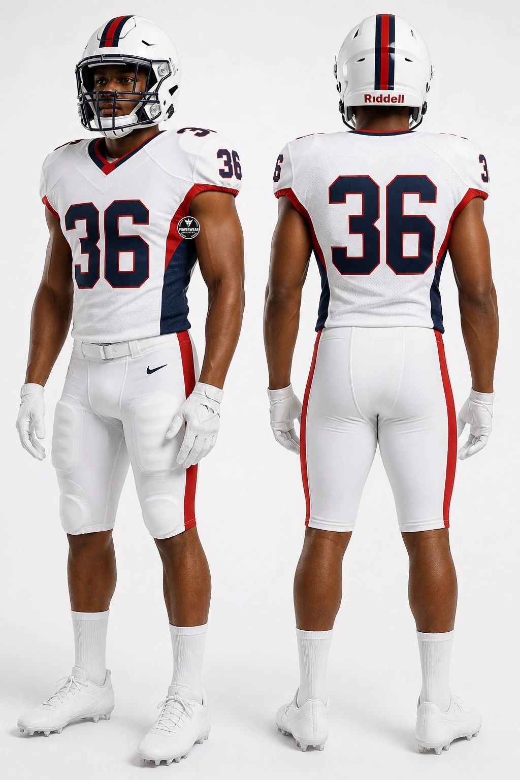 Custom American Football Uniform — Design 07 by Power Wear Industry with left-chest logo
