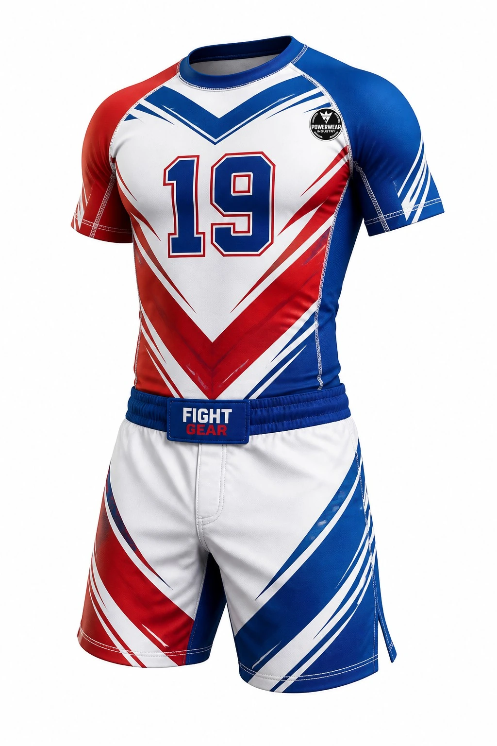 Custom MMA Set — Design 05 by Power Wear Industry with left-chest logo