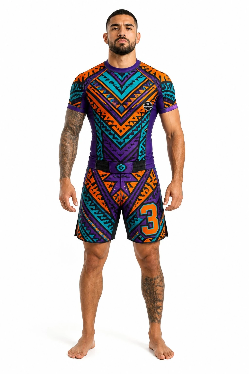 Custom MMA Set — Design 11 by Power Wear Industry with left-chest logo