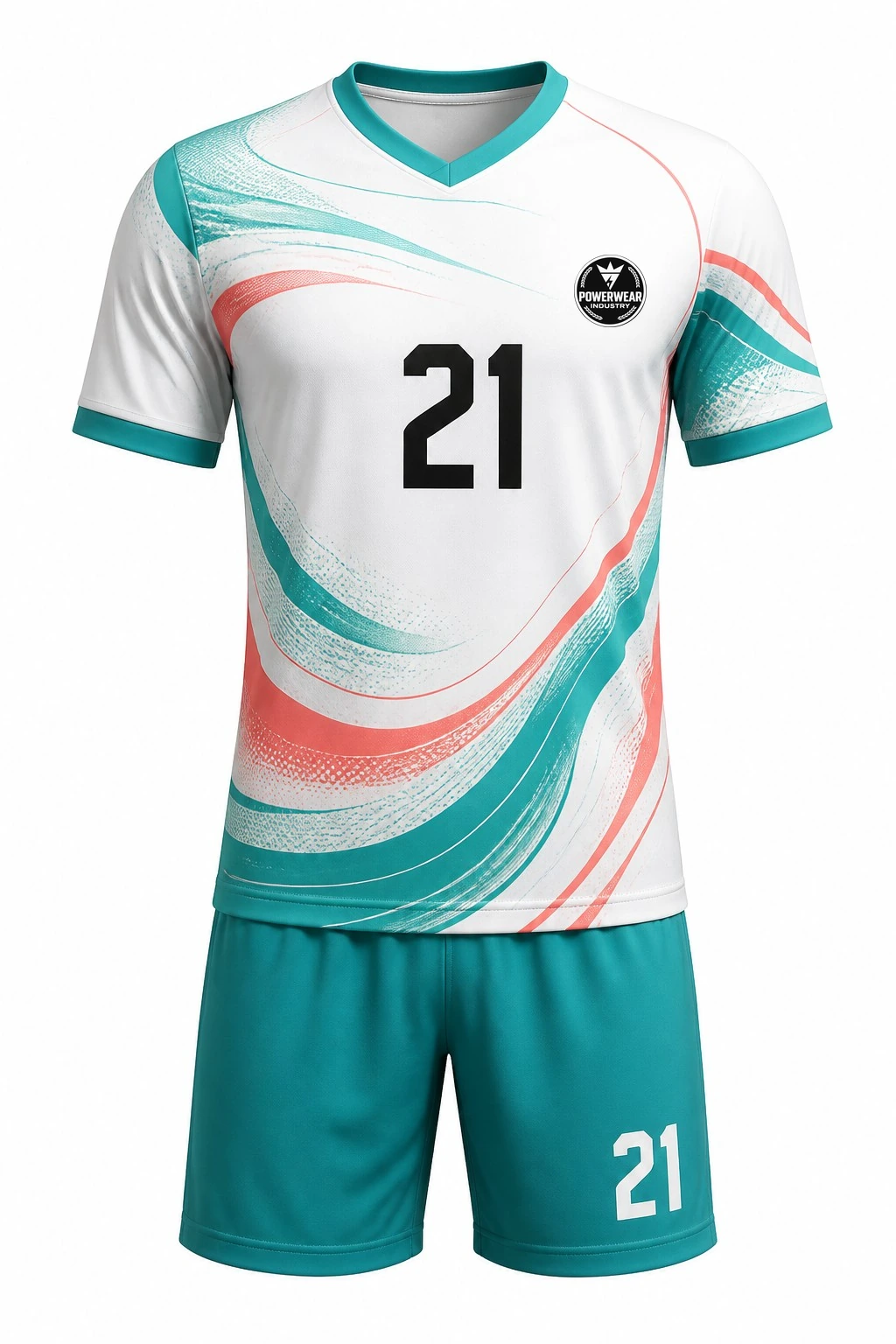 Custom Soccer Uniform — Design 07 by Power Wear Industry with left-chest logo
