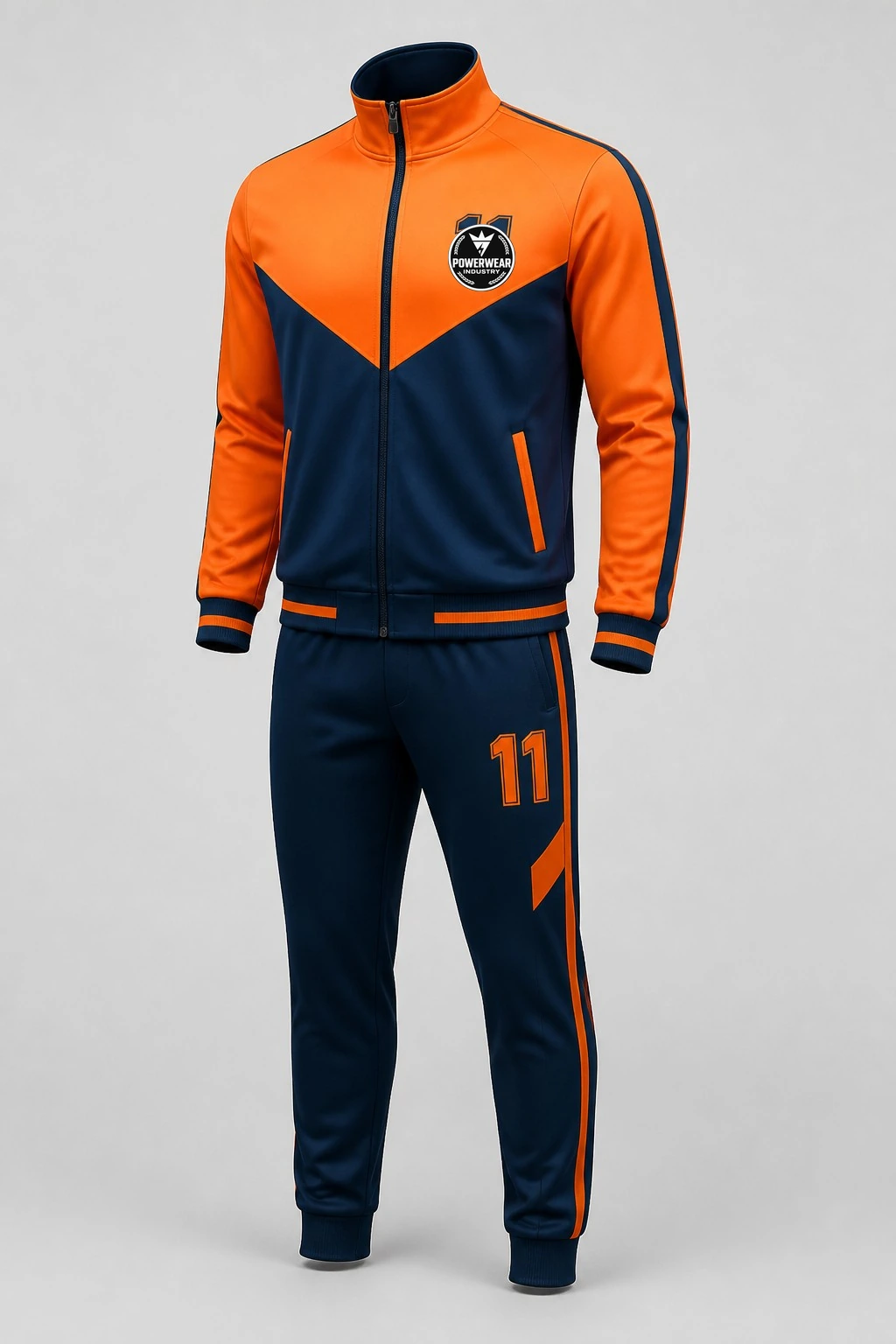 Custom Tracksuit — Design 11 by Power Wear Industry with left-chest logo