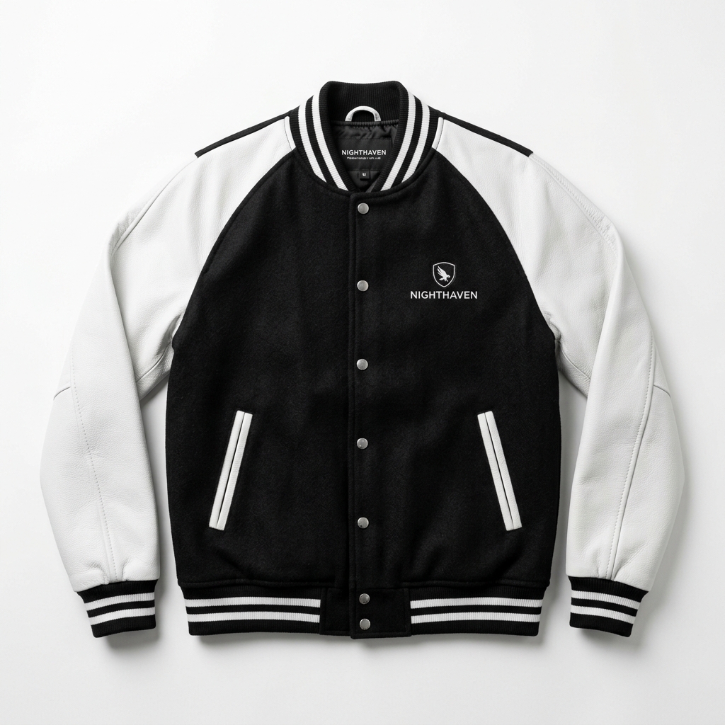 Wholesale Premium Black & White Varsity Jacket - Custom Manufacturing