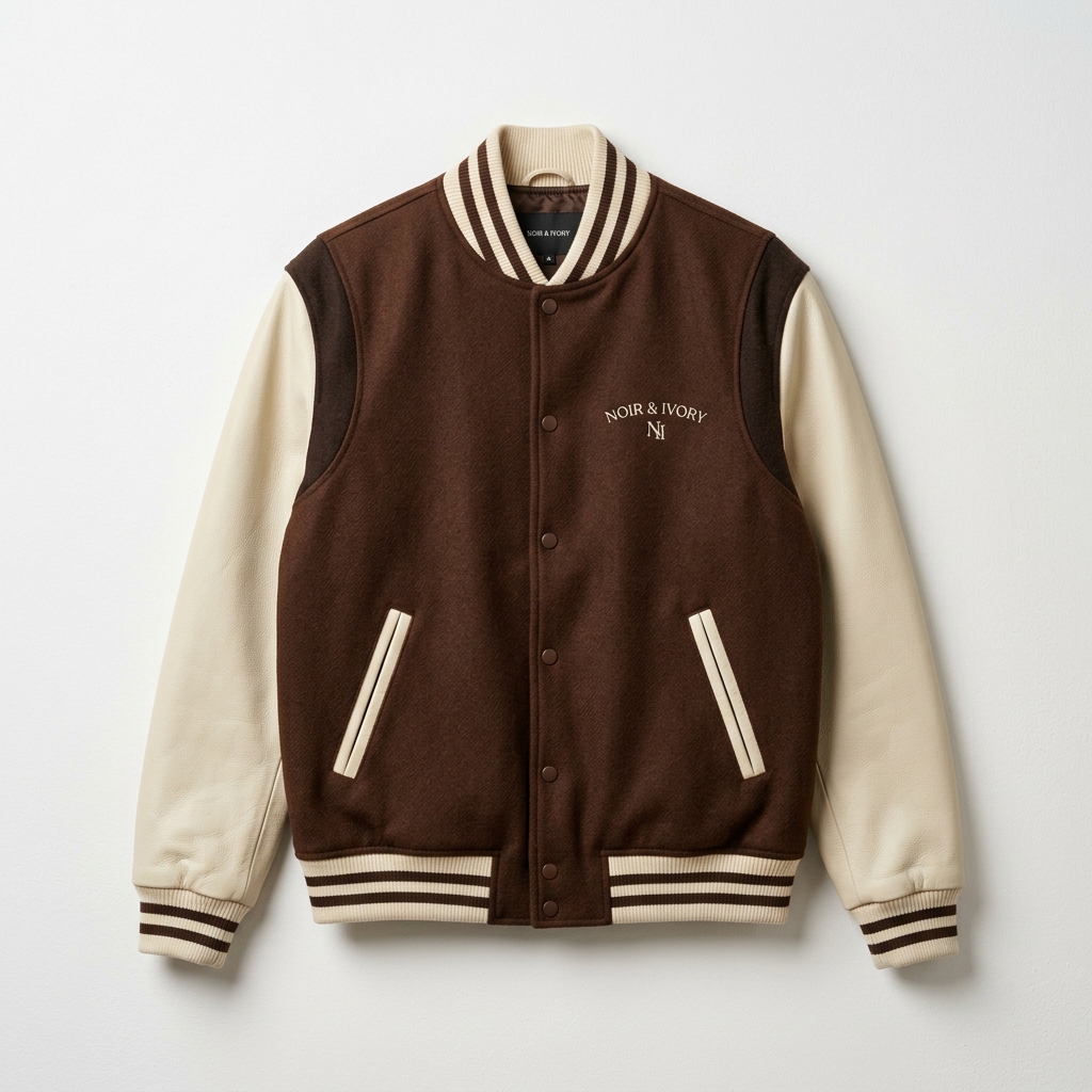 Wholesale Premium Brown & Cream Varsity Jacket - Custom Manufacturing