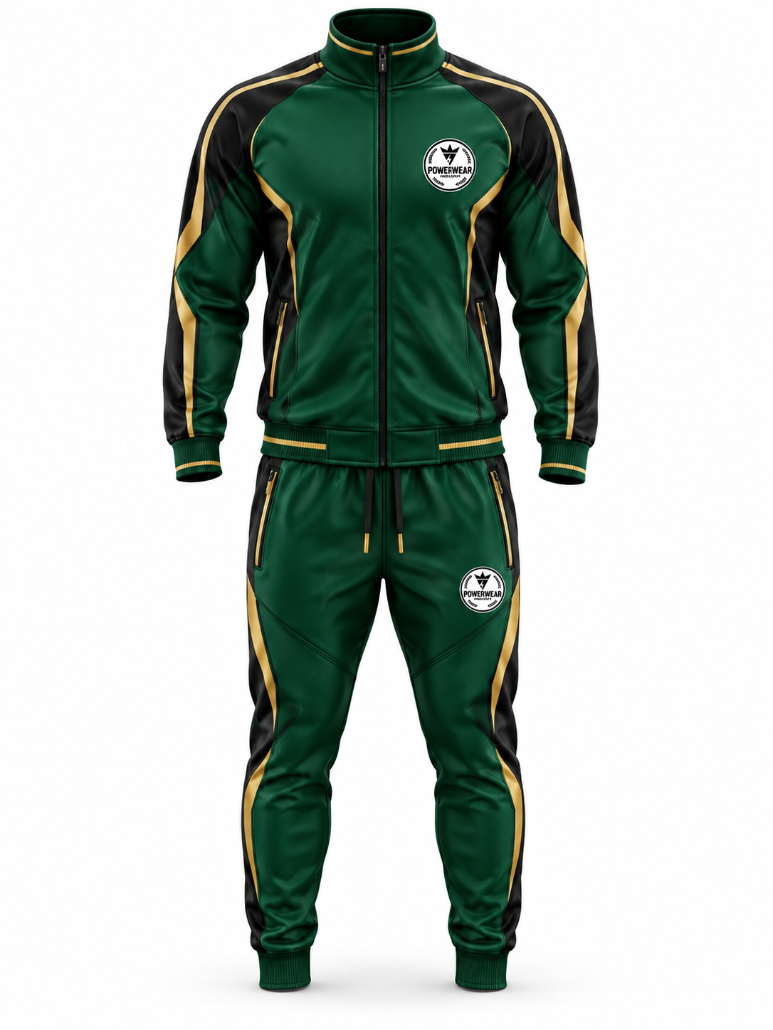 Wholesale Royal Blue Gold Tracksuit Set - Custom Manufacturing | Power Wear Industry