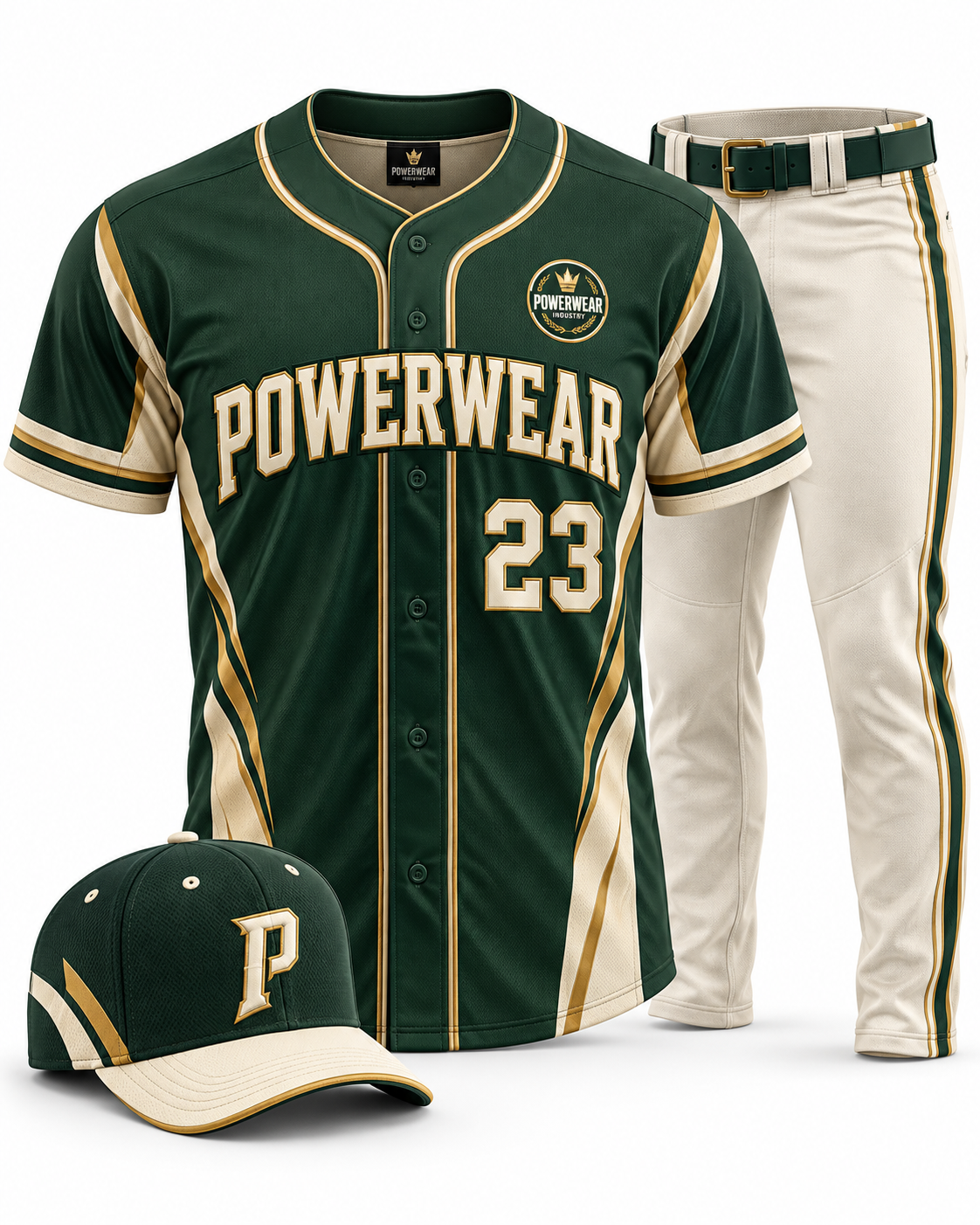 Green Cream Baseball Uniform - Powerwear Industry