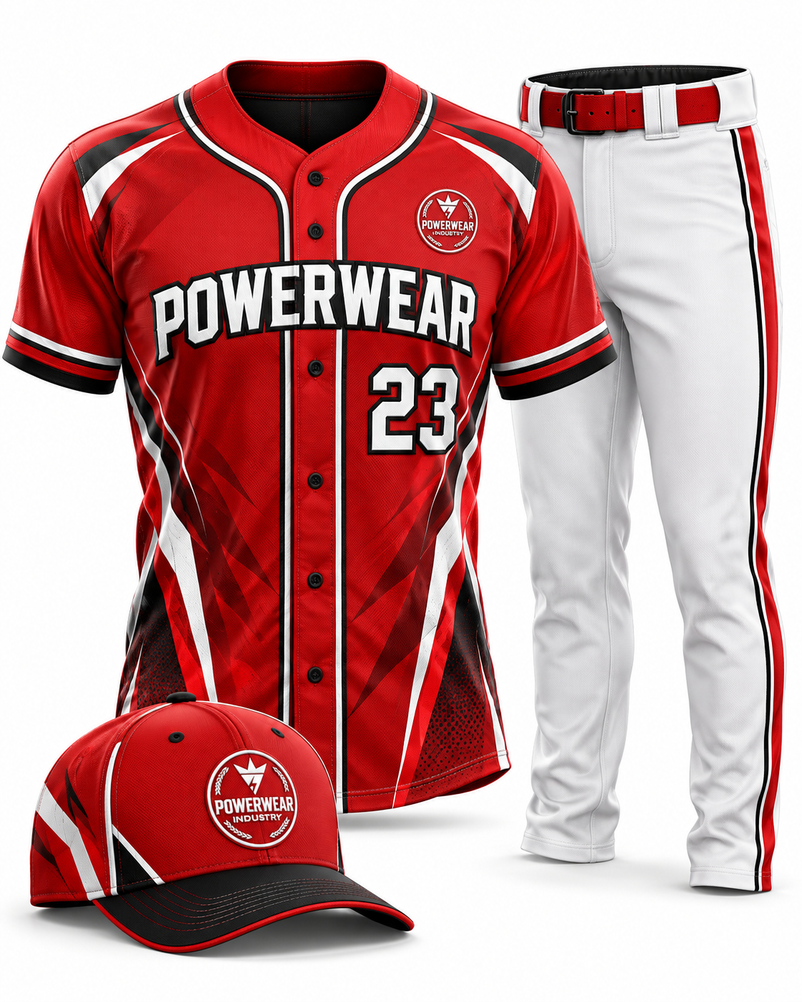 Red Black Baseball Uniform - Powerwear Industry