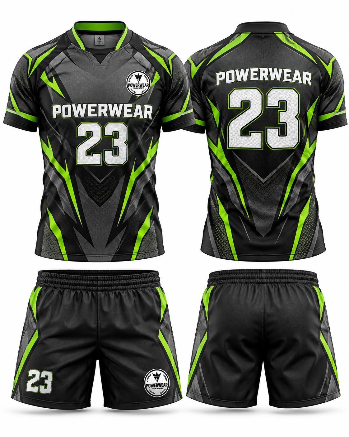 Charcoal Neon Rugby Uniform - Powerwear Industry