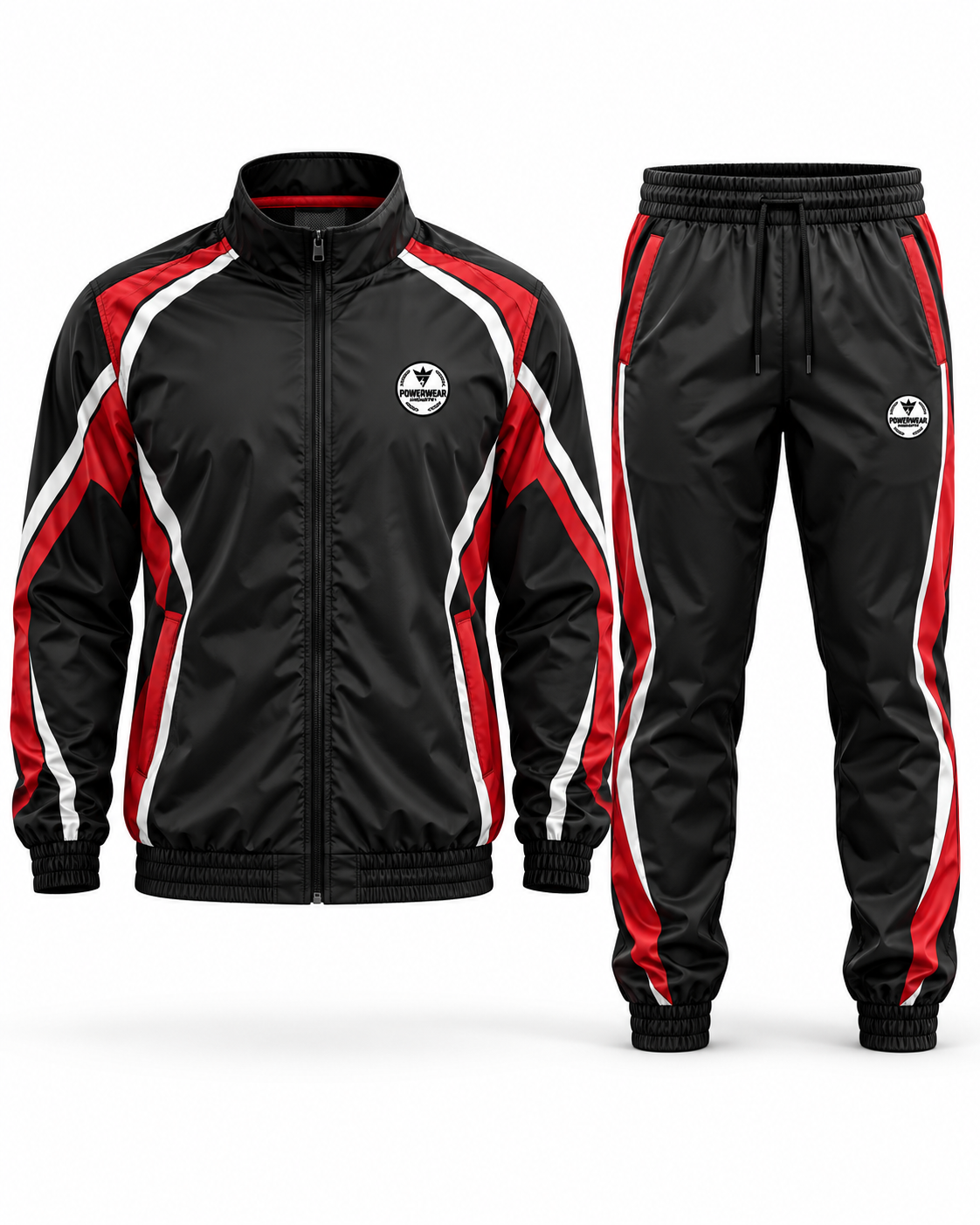 Black Red Windbreaker Set - Powerwear Industry
